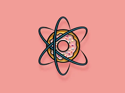 "Pinned" Facebook Sticker: Atomic Sprinkles atom donut doughnut enamel pin facebook illustration sticker