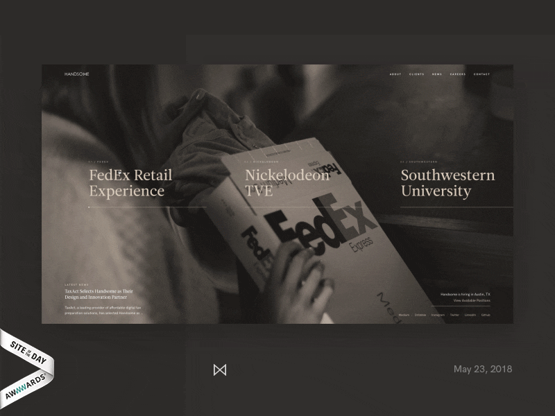 Handsome.is — Awwwards SOTD agency awwwards case study portfolio sotd web design