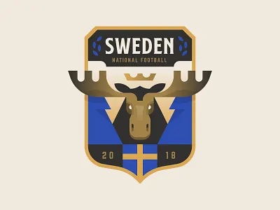Sweden badge crest cup football logo moose soccer sweden world