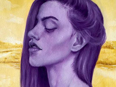 purple portrait art fine art illustration oil painting portrait