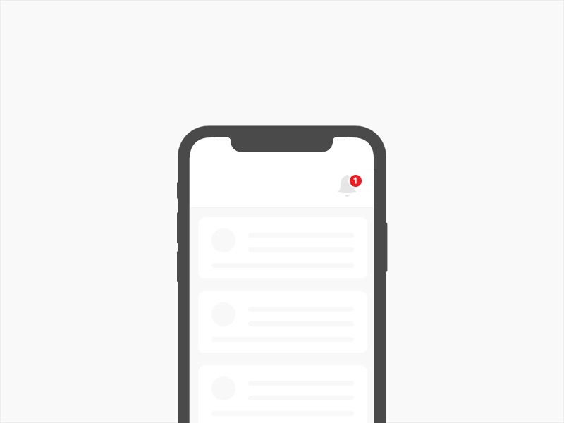 Notification - Daily UI challenge 049 after effects animation art dailyui dailyuichallenge feed interface ios iphone micro interaction minimal notification