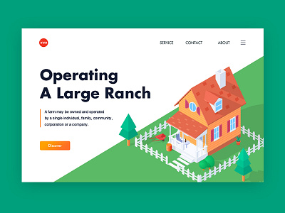 Farm concept design - Landing ai concept farm green house illustration iso isometric landing tree ui