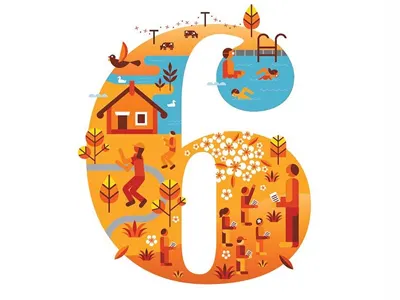 Contact Energy's Annual Report illustration numbers people vector