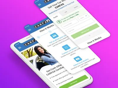 Sell My Car product design research responsive stepper ux visual design wizard