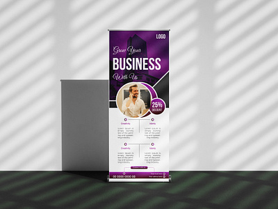 Professional Business Roll-Up Banner Design agency branding branding business roll up banner creative design design graphic design promotional banner roll up banner vector