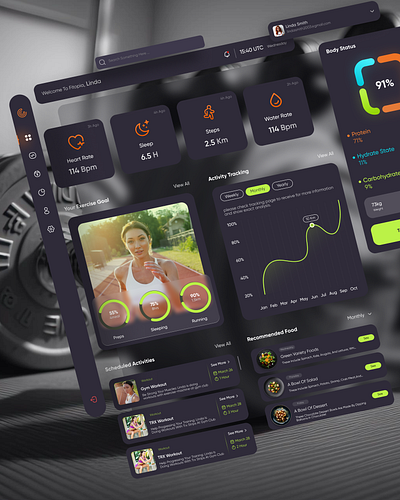 Fitness Dashboard✨ branding component dashboard fitness healthy workout ui uidesign