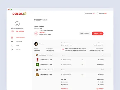 Pasar.id Dashboard – Digitizing Traditional Market Management dashboard dashboard ui design dashboard product design uiux ux design