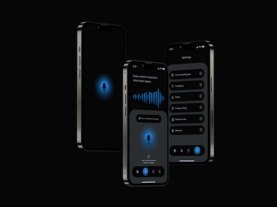 Call recorder concept branding dark design figma light mobile terzi ui ux