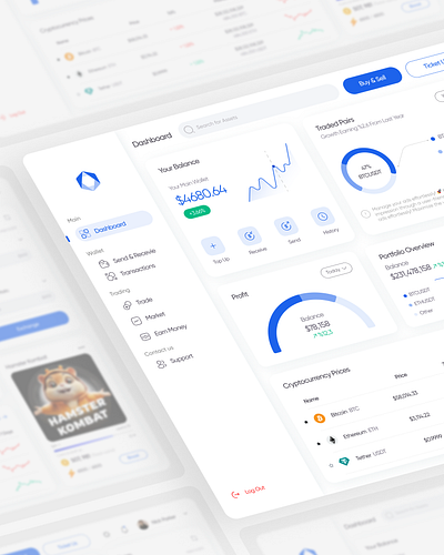 Crypto Currency Dashboard ✨ branding component cryptocurrency dashboard design earn money market trade ui uidesign