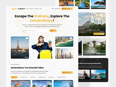 Royagasht - Tourism Website Design adventure holiday hotel landing page ticket booking tour tour operator tourism tourist travel travel agency travel agency landing travel agency landing page travel design travelling trip trip landing page vacation website