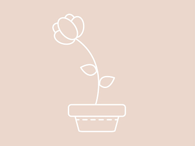 Illustrated Ikebana botanical flower ikebana illustration plant pot