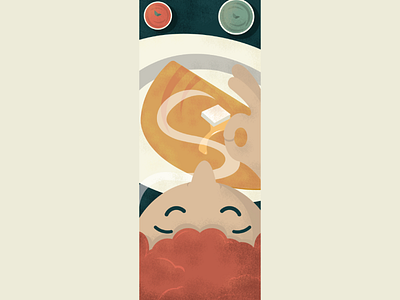 Boy smelling the dosa cartoon delicious dosa drawing food illustration texture vector wall art
