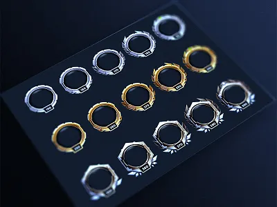 Level Portraits 3d border crystals frame gold gui interface level metal overwatch portrait silver