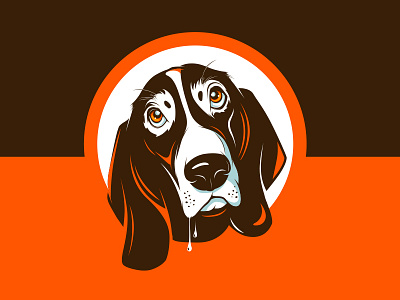 Basset Hound face! animal basset character cover dog hound illustration mascot pet