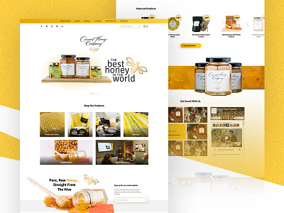 Carmel Honey Co. - Concept Home Page artistmichi bee carmel concept desktop home page honey ui design ui ux web