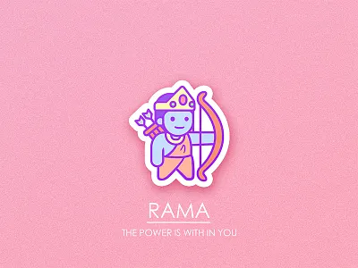 Rama Sticker awesome character cute design epic flat icon illustration sticker