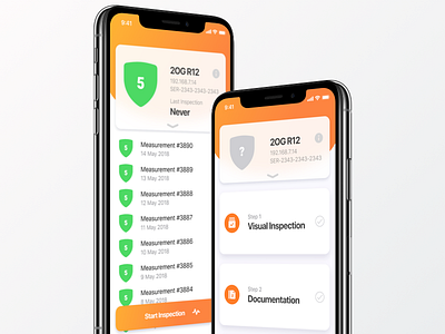 Diagnostic app card ios iphone x sketch ui ux