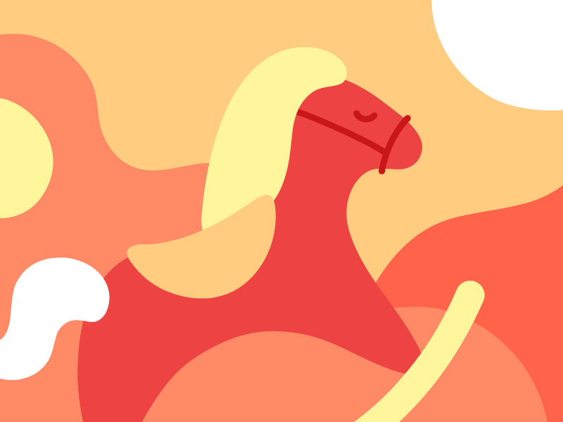 Toy Horse animation baby child game horse kid pony rocking toy wooden