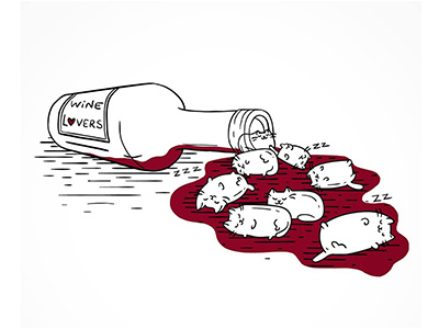 Wine lovers cat drunk lines love red redwine sleep wine zzz