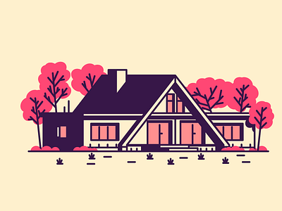 House... What Number Was I On? door garage graphic design grass home house illustration trees windows