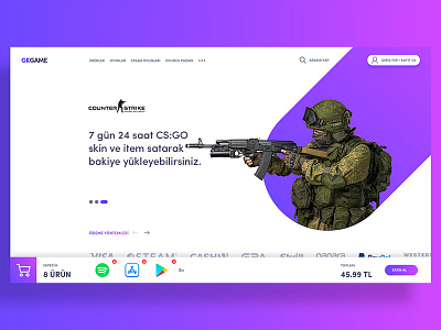 GK Game Store Cart design game online store ui ux web