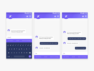 Xchange Assistant App Concept app bot calculator chat convert currency exchange money ui ux