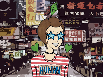 Jenny "the human" cartoon character concept design fashion human illustration print series shirt t