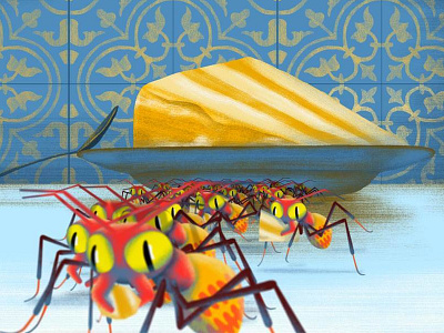 ARThropods 2d animation ants cake digitalart illustration insects