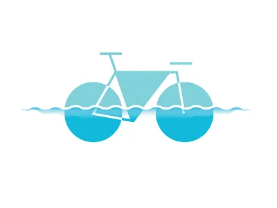 Bike for the Brook bike blue design illustration race water