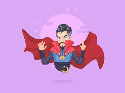 Doctor Strange Loop 2d after effects animation avengers comics fan art hero illustration loop marvel motion superhero