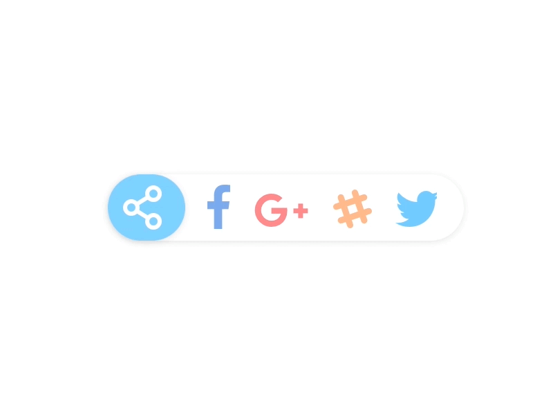 Share Button button facebook googleplus share slack twitter ui ux