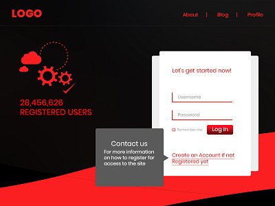 Login panel login ui ux web