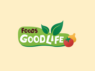 Goodlife Foods new logo food illustration leaf logo soft color veggies