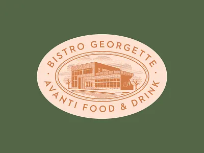 Bistro G badge bistro crest emblem illustration logo vintage