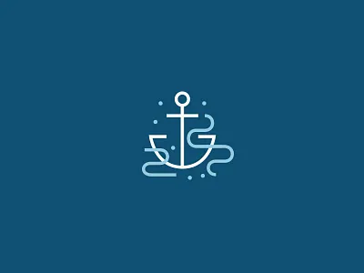Anchor Mark anchor icon illustration linework mark movement nautical ocean sea water waves
