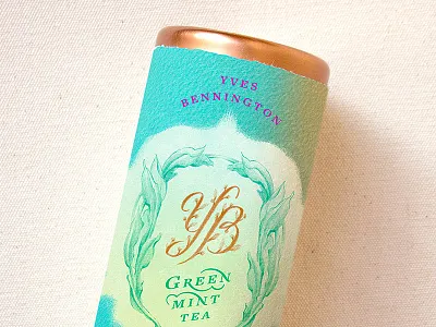 Mint Tea Packaging branding fancy illustration leaves metallic mint package design packaging tea