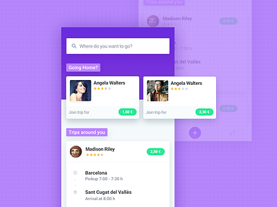 Playing Around android app card ios mobility purple ridesharing