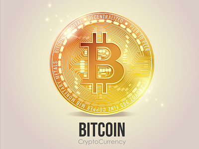 Bitcoin icon. CryptoCurrency bitcoin business coin crypto currency gold golden icon money vector