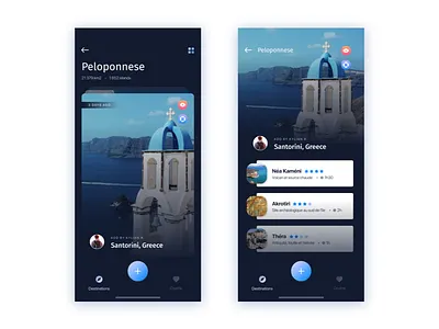 Studio Jam - Travel App concept - Gradients animation blue cards colasse coraline design interaction invision studio invisionapp iphone x gradients navigation ui ux