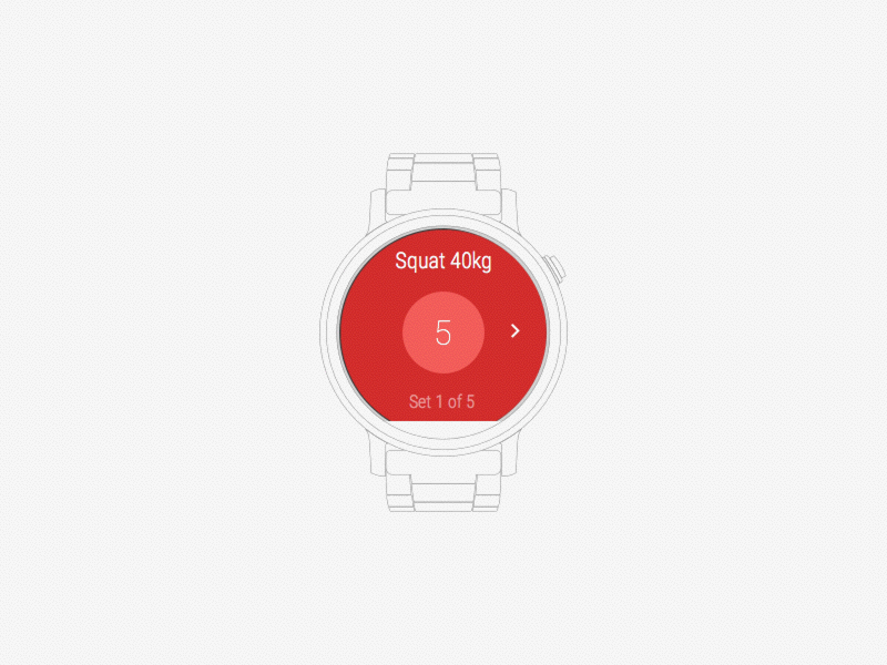 SL 5×5 - Android Wear android android wear android wear design animation principle prototype smartwatch ui ux watch weightlifting wireframe