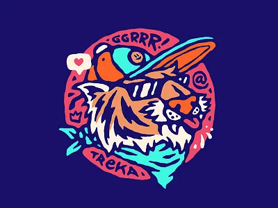 Tigrrr! animal cap glasses illustration like swag tiger tongue vector