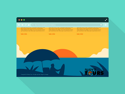 Footer for Rudy's Tours beach colorful footer illustration panama responsive tours web design