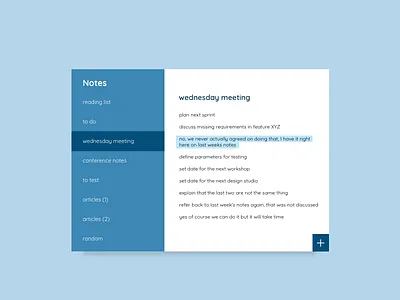 notes widget - dailyUi 065 daily ui challenge dailyui dailyui065 notes widget