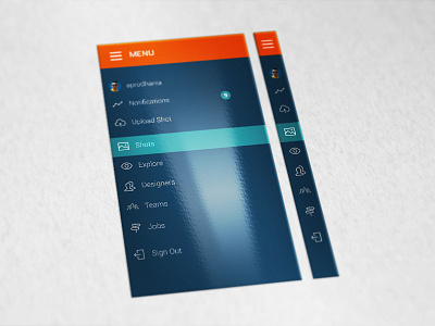 Menu Expand & Strip android callaps expand html icon menu modal ps strip uiux web