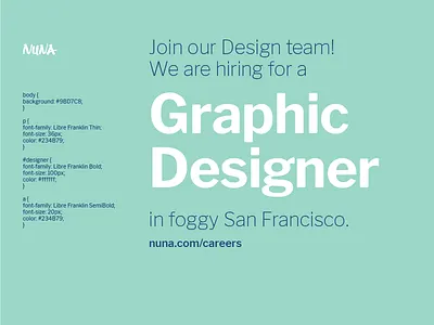 Join the Nuna design team! brand design graphic design