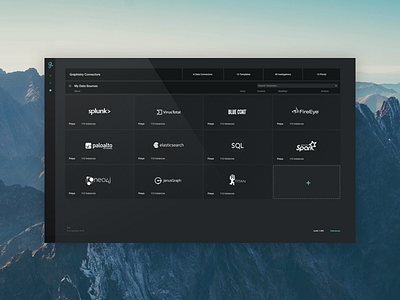 Data Connectors Page dark database product ui ux