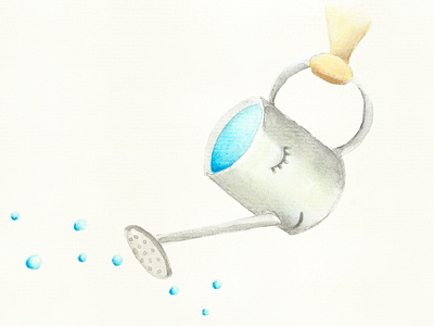 Gouache illustration flowerpot gouache hand illustrated water watercolor