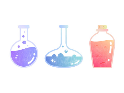 Potion Bottles beakers bottle bottles design icon illustration jars potion vector