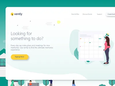 Illustration for Events Finding Website dinner event events planner plans weddings