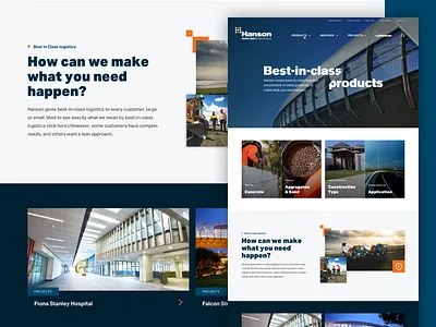 Hanson dark grid home page ui ux web design